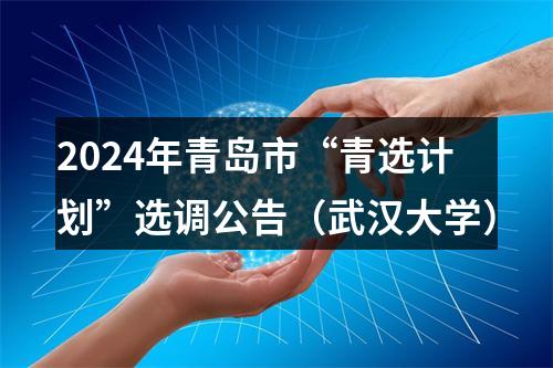 2024年青岛市“青选计划”选调公告（武汉大学） 图片