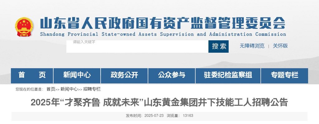2025年山东黄金集团井下技能工人招聘公告（2000人） 图片